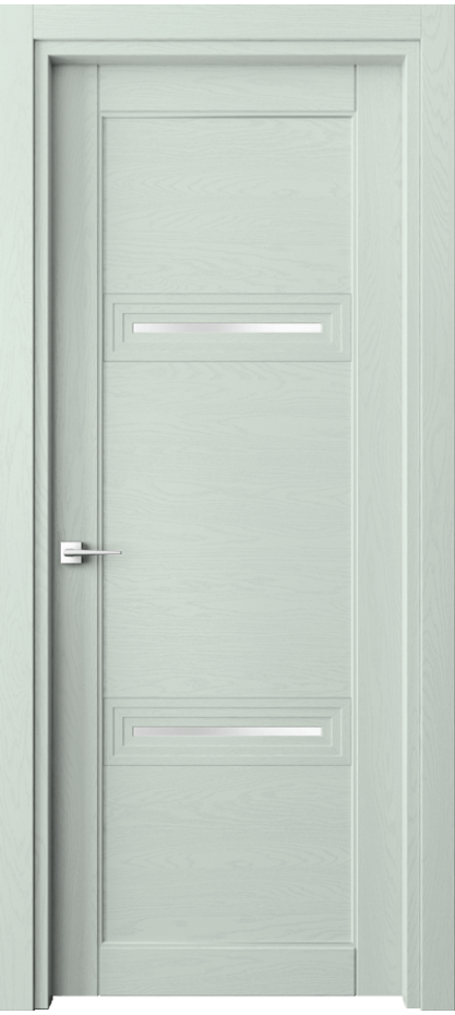 Межкомнатная дверь Эго 6113 Дуб белоснежный Сатинированное стекло Цена 163099 ₽ | Volhovec