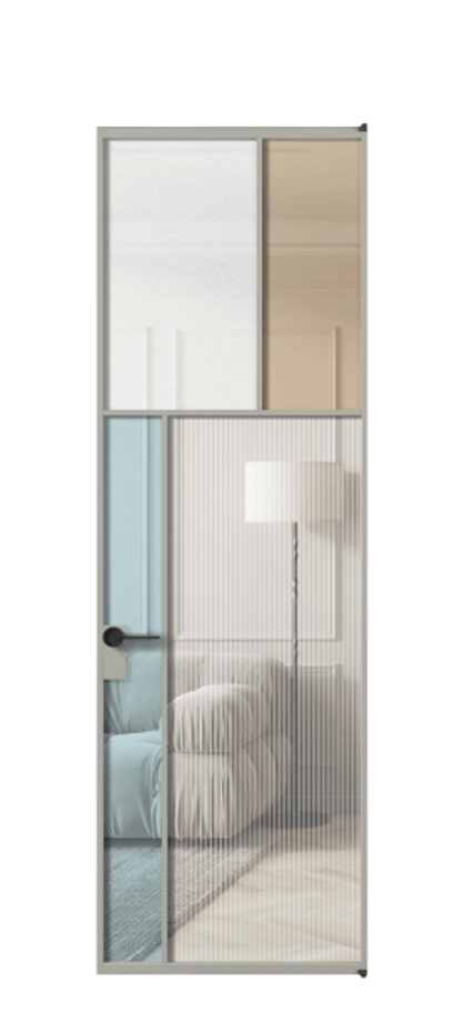 Межкомнатная дверь Мозаик АЛПЛ041.22 Алюминий нейтральный серый Комбинация стекол Группы 1 и Группы 3 Цена 171870 ₽ | Volhovec