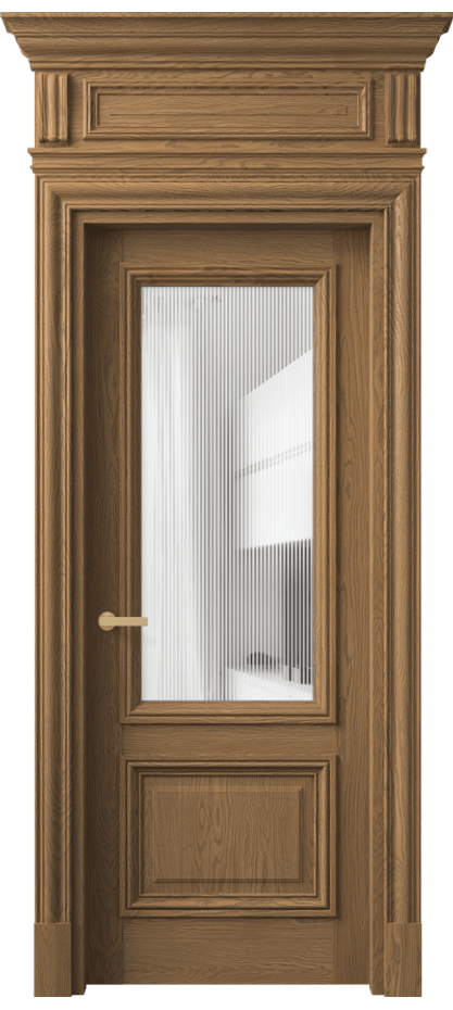 Межкомнатная дверь Антик 7302 Дуб мускатный матовый Рифлёное стекло "Дюна", триплекс Цена 268949 ₽ | Volhovec