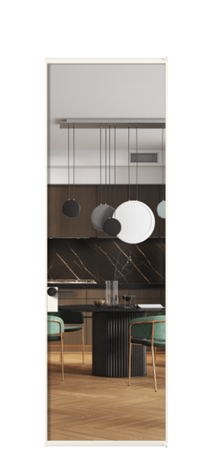 Алюминиевая дверь АЛПЛ040.01 Алюминий пудровый белый Прозрачное стекло "Кристал Вижн", калёное Цена 125570  | Volhovec