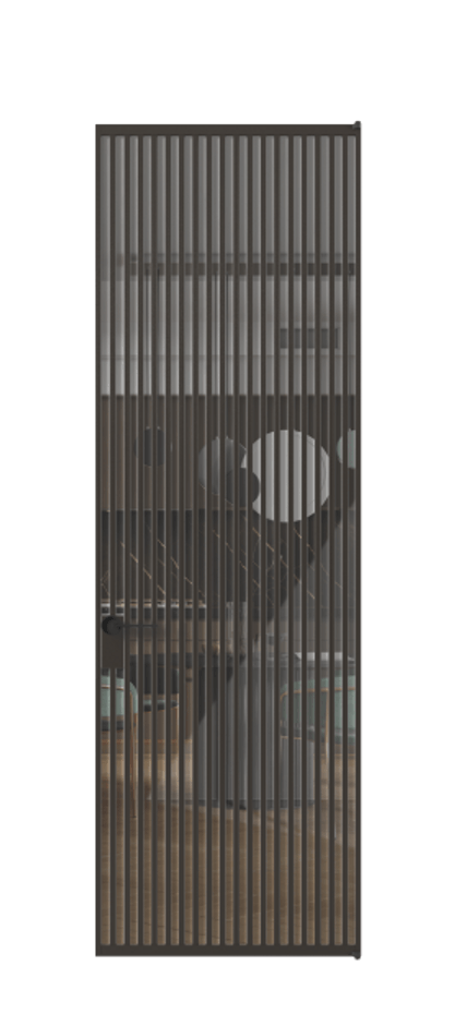 Алюминиевая дверь АЛПЛ040.06 Алюминий антрацит Рефлективное прозрачное стекло "Стопсол", калёное Цена 199890  | Volhovec