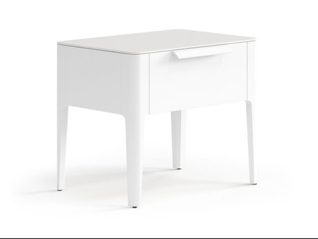 Мебель Тумба прикроватная Пьега 1 ящик. Цвет Матовый белоснежный. Материал Гладкая эмаль. Коллекция Тумба прикроватная Пьега 1 ящик. Картинка.