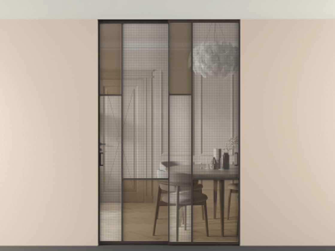 Перегородка Mosaic внутри проема двустворчатая в потолок #VENDORCODE# #FURNISH# #GLASS# Цена #PRICE# #CURRENCY# | Volhovec