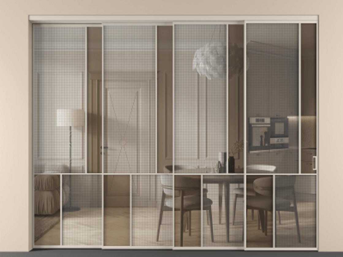 Перегородка Mosaic внутри проема телескопик синхро-4 #VENDORCODE# #FURNISH# #GLASS# Цена #PRICE# #CURRENCY# | Volhovec
