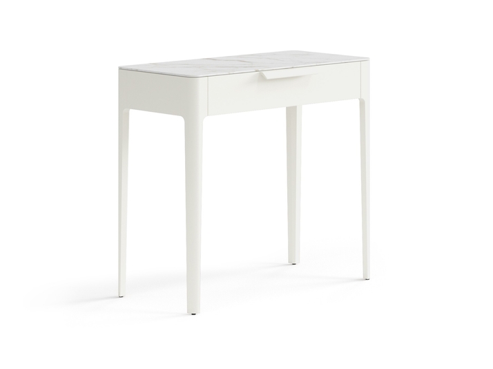 Мебель Консоль Пьега 1 ящик. Цвет Матовый молочно-белый. Материал Гладкая эмаль. Коллекция Консоль Пьега 1 ящик. Картинка.