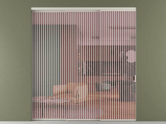 Алюминевая перегородка vn3_06_ Алюминий тёплый серый Прозрачное розовое стекло, триплекс, 6мм. Цвет Алюминий тёплый серый. Материал Алюминий в эмали. Коллекция Перегородка Formato внутри проёма 3 створки с синхронным механизмом. Картинка.