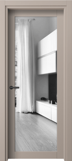 Дверь межкомнатная 2102 ПЭСК ДВ ЗЕР. Цвет ПЭТ серо-коричневый . Материал ПЭТ. Коллекция Нео. Картинка.