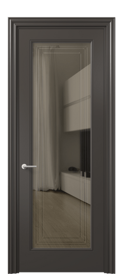 Межкомнатная дверь 8400 МАН Бронза с гравировкой. Цвет Матовый антрацит. Материал Гладкая эмаль. Коллекция Маскот. Фото. Дверь межкомнатная 8400 МАН Бронза с гравировкой. Цвет Матовый антрацит. Материал Гладкая эмаль. Коллекция Маскот. Картинка.