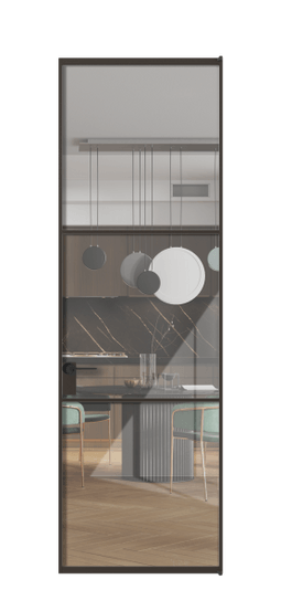 Дверь межкомнатная АЛПЛ040.03 ААН Алюминий антрацит Stopsol Clear прозрачное. Цвет Алюминий антрацит. Материал Алюминий в эмали. Коллекция Формато. Картинка.