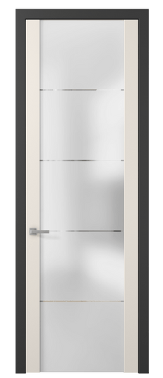 Дверь межкомнатная 4114 ПЭКБ ГРА. Цвет ПЭТ кремово-белый. Материал ПЭТ. Коллекция Planum. Картинка.