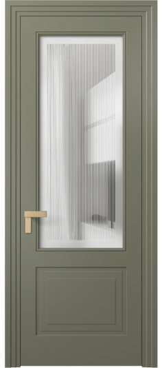 Дверь межкомнатная 8352 МОТ Сатин с гравировкой Rocca. Цвет Матовый оливковый тёмный. Материал Гладкая эмаль. Коллекция Rocca. Картинка.