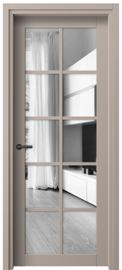 Дверь межкомнатная 2106 ПЭСК ДВ ЗЕР. Цвет ПЭТ серо-коричневый . Материал ПЭТ. Коллекция Neo. Картинка.