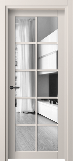 Дверь межкомнатная 2106 ПЭТБ Двустороннее зеркало. Цвет ПЭТ тёплый-белый. Материал ПЭТ. Коллекция Нео. Картинка.