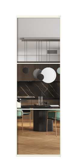 Дверь межкомнатная АЛПЛ040.03 Crystalvision АЖМ. Цвет Алюминий жемчужный. Материал Алюминий в эмали. Коллекция Формато. Картинка.