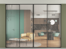 Перегородка Формато внутри проёма скрытое крепление в потолок 4 створки