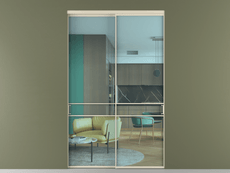 Перегородка Формато внутри проёма 2 створки